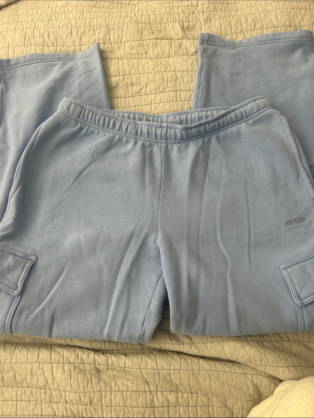 Aritzia women’s Blue Cargo Sweatpants size large tall